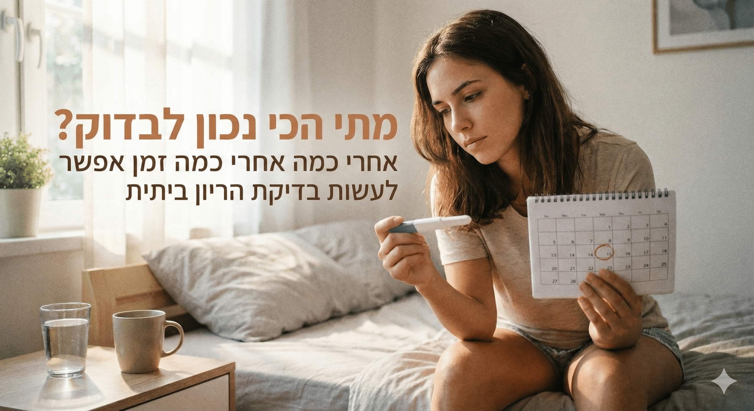 אחרי כמה זמן אפשר לעשות בדיקת הריון ביתית ולדעת בוודאות? המדריך שיענה על כל השאלות – תזמון מדויק, קריאת תוצאות וטעויות נפוצות ✓