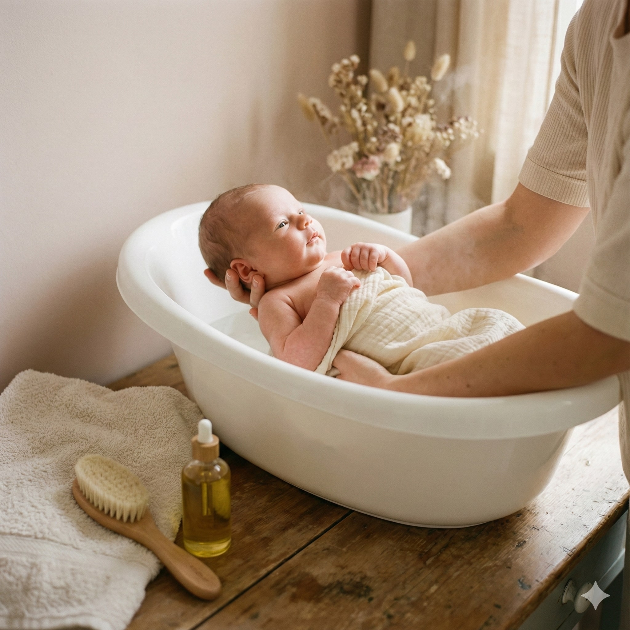 אמבטיה ראשונה לתינוק