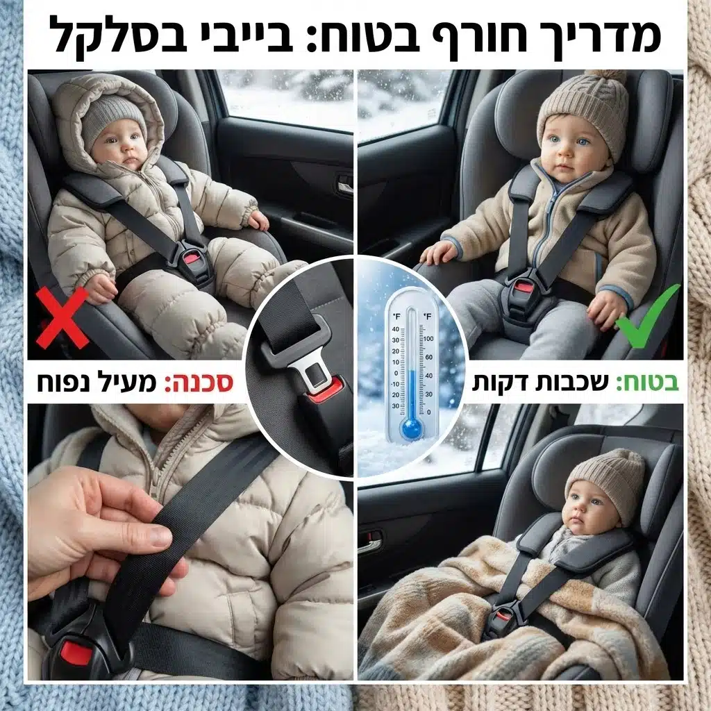 איך מלבישים תינוק לסלקל בחורף?