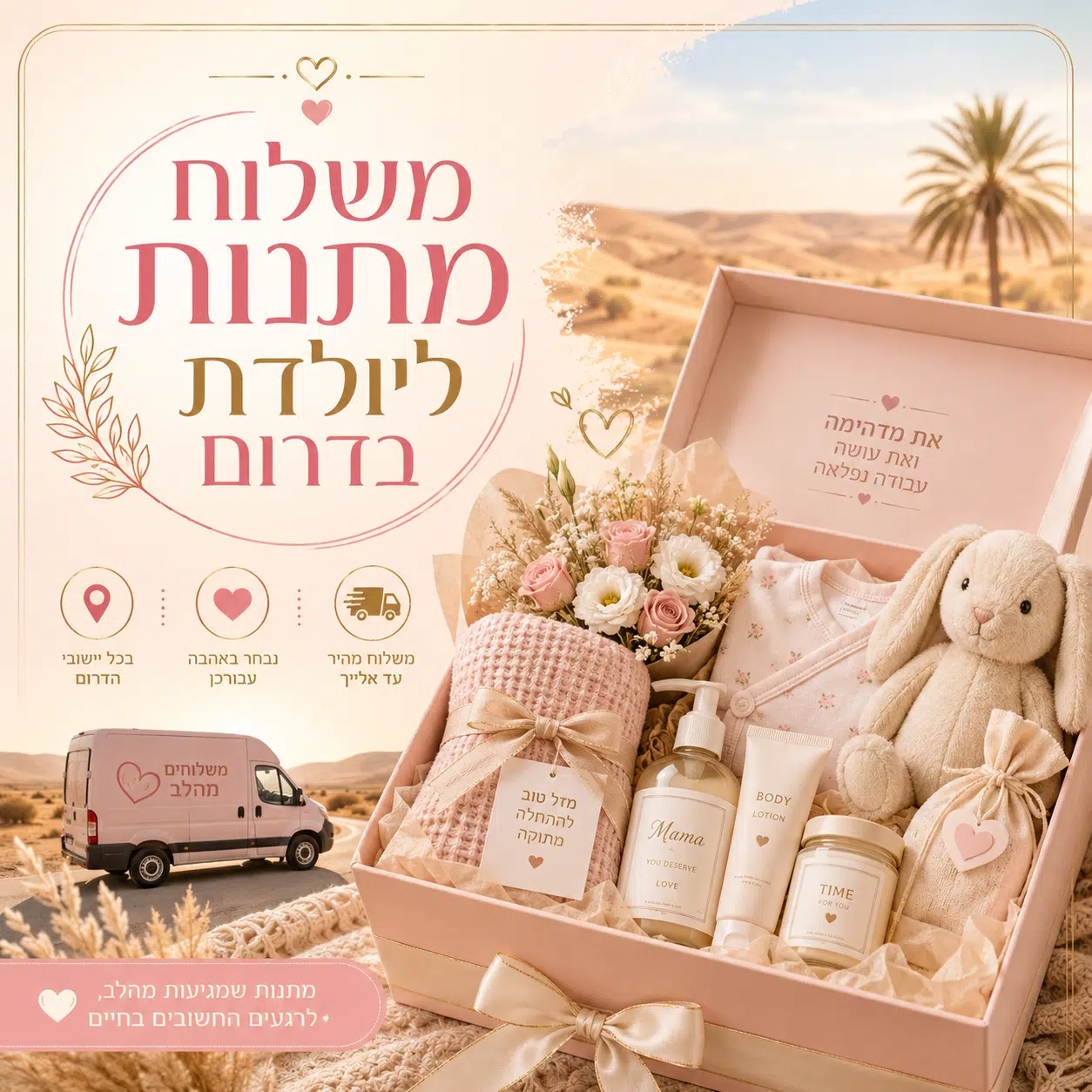 משלוח מתנות ליולדת בדרום